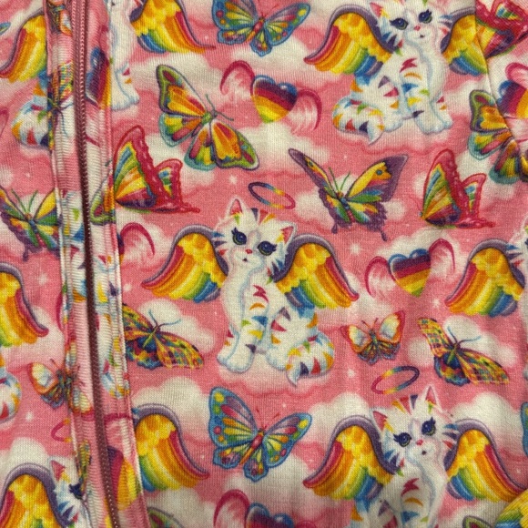 Lisa Frank Posh Peanut Pink Convertible Footie Pajamas - Angel Kitty 3T - Picture 3 of 9